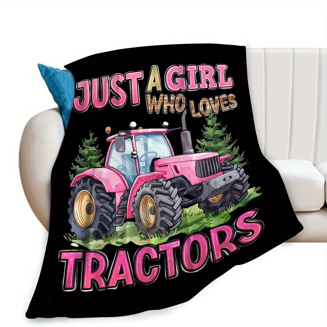 Agriculture Farming Cartoon - Super miękki koc z motywem traktora,