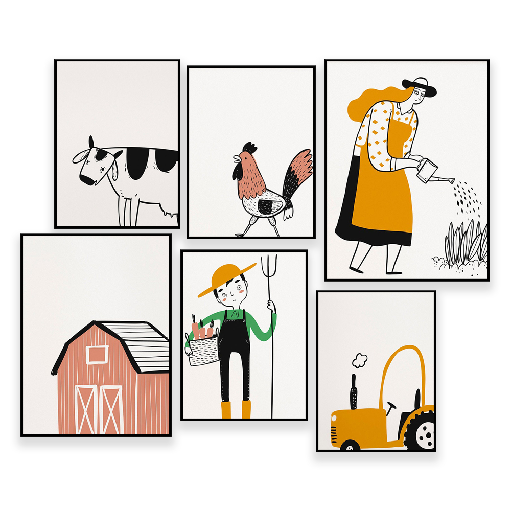 Agriculture Farming Cartoon - Galeria rolnictwa Ściana - 4-H, edukacja